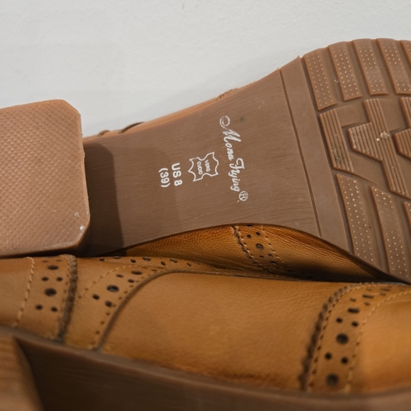 Mona Flying Leather Oxford Leather Wingtip Chestnut Brown Handmade Shoes - Picture 10 of 10